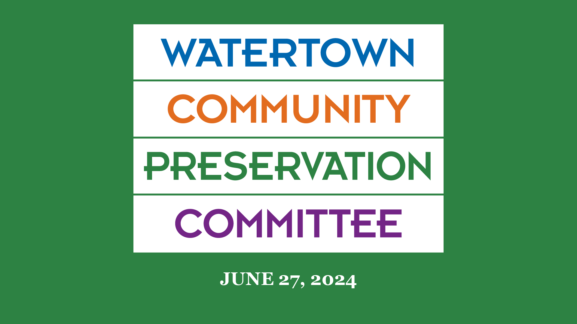 Community Preservation Committee - June 27, 2024