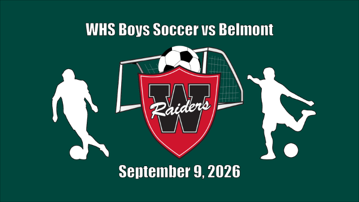 Thumbnail image for WHS Boys Soccer vs Belmont - September 9, 2026