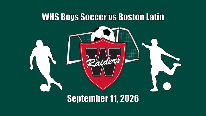 Thumbnail image for WHS Boys Soccer vs Boston Latin - September 11, 2026